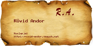 Rövid Andor névjegykártya