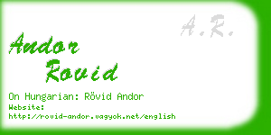 andor rovid business card