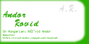 andor rovid business card